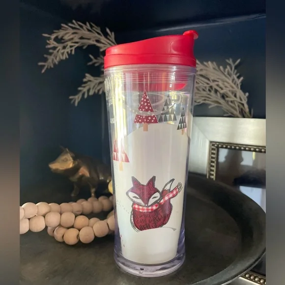 NEW Starbucks Acrylic Winter Fox 12oz Acrylic Tumbler 2016 - Picture 2 of 7